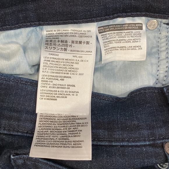 LEVI'S Super Chic Dark Wash Classic Straight Leg Jeans Size 16 - Picture 8 of 11